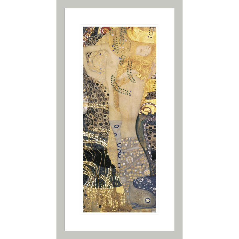 «Water Serpents I» par Gustav Klimt, impression giclée encadrée, 29.5" H x 15.57" W