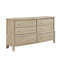 Commode à six tiroirs de style maison de campagne classique avec finition beige et meubles de chambre à coucher en bois robustes et durables