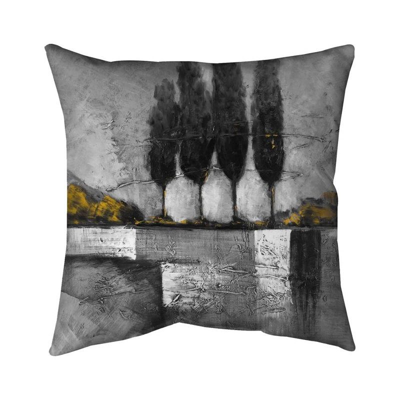 Industrial Landscape with Trees - Gray Poly Twill Throw