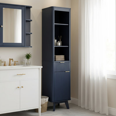 68" H Tall Bathroom Storage Cabinet With  Adjustable Shelves And One Drawer & Door
