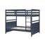 Lit superposé lit double au-dessus d'un lit double bleu marine avec cadre en bois robuste-1962131183-1962131182