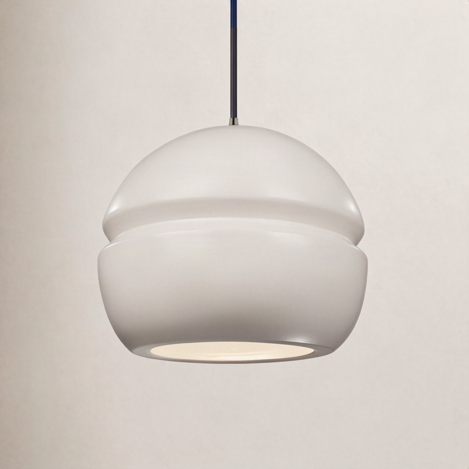 Logan Dimmable Globe Single Light Pendant, Matte White, Brushed Nickel