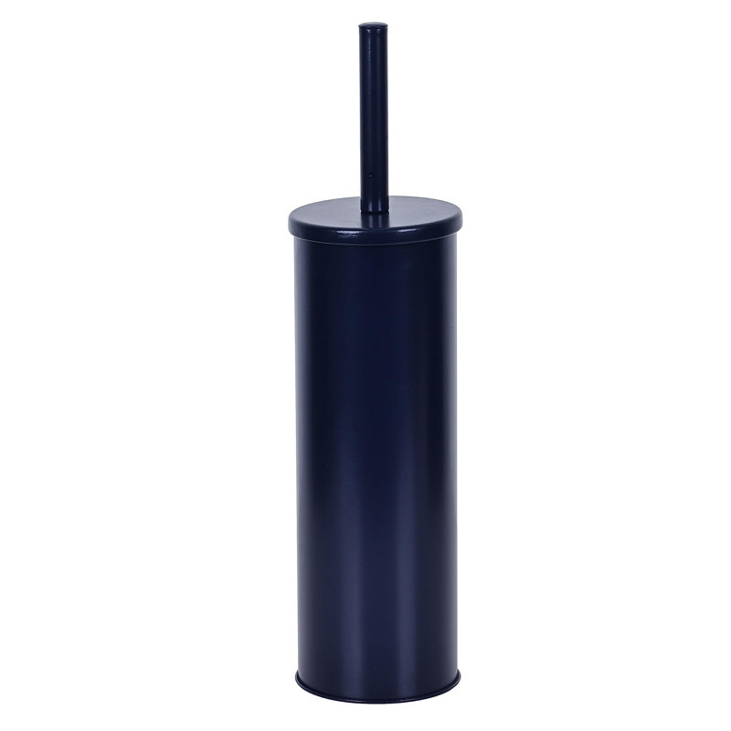 Brosse de cuvette de toilette profonde et robuste avec support, Bleu marine mat