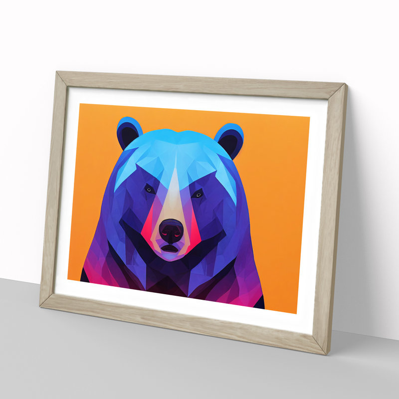 Abstract Bear Vol.1 - Framed Print, 46cm H x 64cm W x 2cm D, Oak