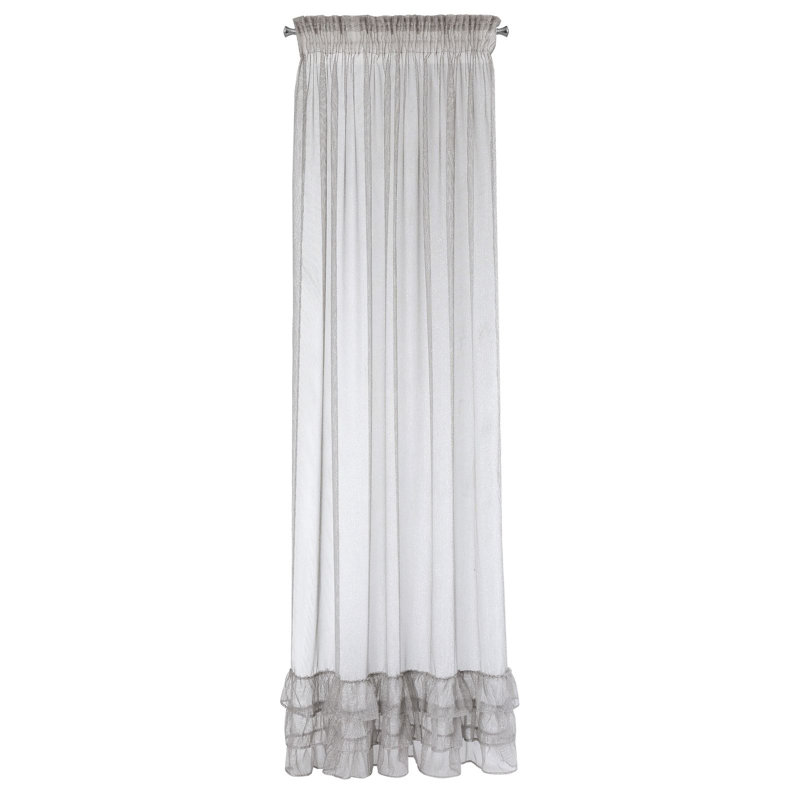 Plympt Sheer Curtain, Grey/Brown/Blue