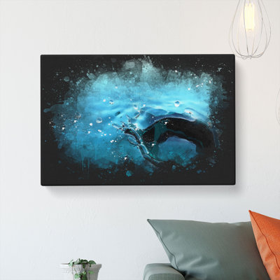 Splash of Water in a Lake - Wrapped Canvas