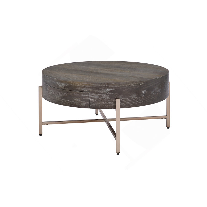 Table basse brun clair et champagne