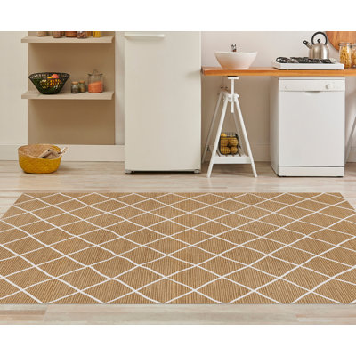 Rosemellia Vinyl Machine Printed Area Rug