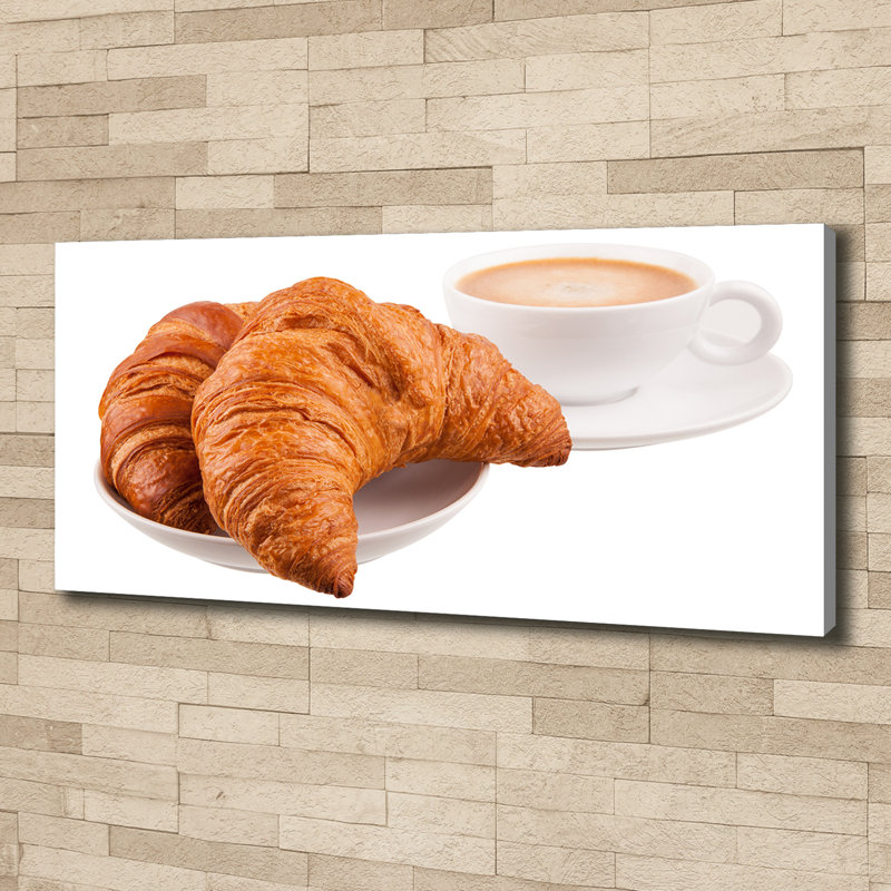 Croissants And Coffee - Wrapped Canvas Print