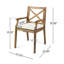 Chaise de salle à manger, 2 pièces avec 2 coussins crème, pour la cour, la piscine et le jardin-1522922577