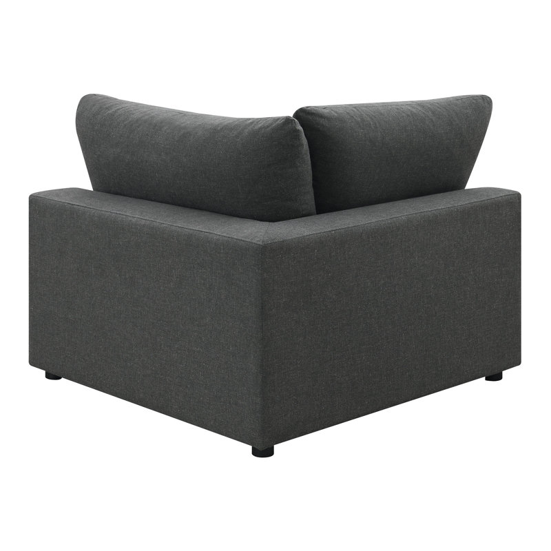 Upholstered Corner Charcoal, Charcoal Linen Blend