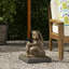 Base de parasol en béton brun, P 13,47 po x l 15,87 po, 65 lb, fabriquée à la main, base en tube de fer avec surface en résine, très large et profond,