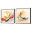 Warm Minimalist Waves - Ensemble de 2 collages carrés modernes-2121872067-2121872066
