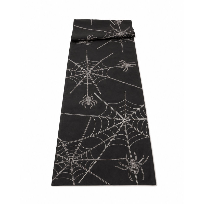 Chemin de table géométrique d’Halloween Cloutier, l 70 po x L 15 po, Noir