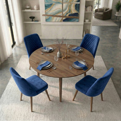 Chaise parsons rembourrée en velours Ackley