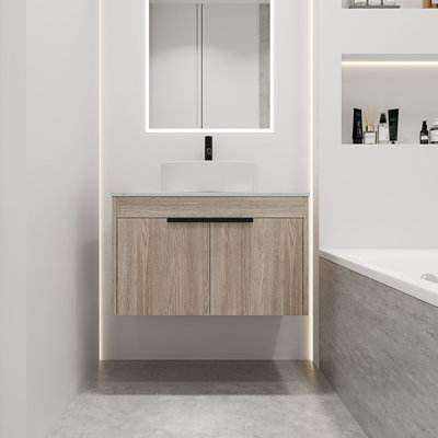 Meuble-lavabo moderne à flotteur avec lavabo en céramique