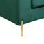 Canapé d'angle en mousse avec méridienne en velours - Style moderne du milieu du siècle, structure en bois massif et métal, pieds en laiton doré, assise rembourrée, forme en L