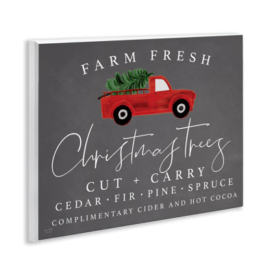 Farm Fresh Trees over Grey Wall Plaque, design by Lux + Me Designs