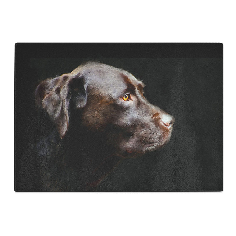 Tempered Glass Chocolate Brown Labrador Dog Chopping Board, 28.5 cm x 39 cm