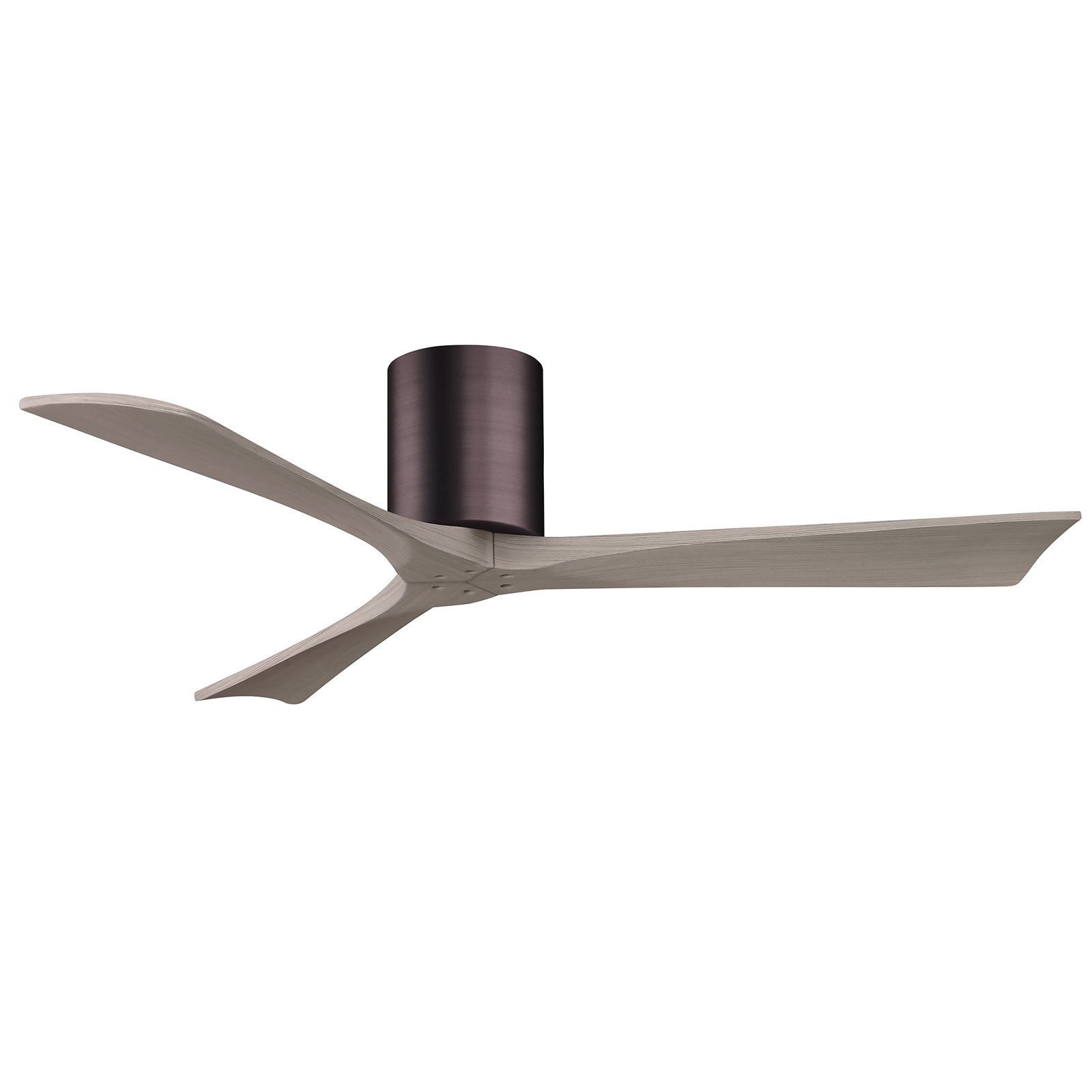 Olivier 3 Blade Ceiling Fan, Brushed Bronze, Gray Ash Tone, 52"