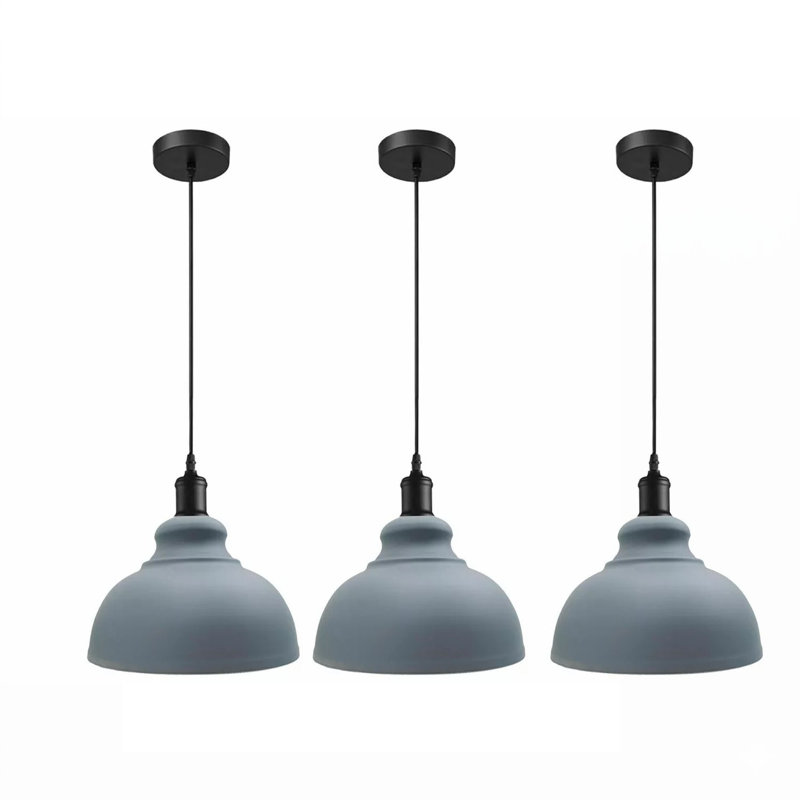 1 - Light Dome Pendant, Grey, No