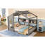 Lit double pleine grandeur pour enfant, lit Montessori pour enfants avec tablette de rangement
