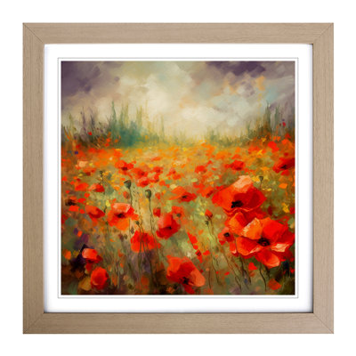 Poppy Field Impressionism No.2 - Framed Print