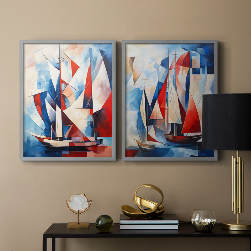 Série NAUTICAL CDIV - reproduction encadrée de qualité supérieure - prête à être accrochée - aucun clou requis - aucun clou requis