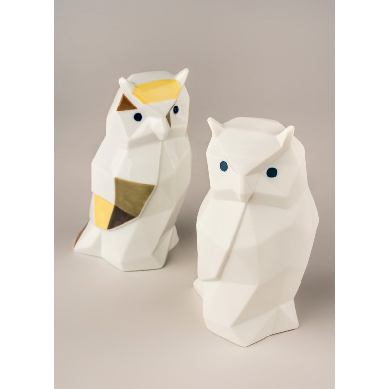Origami Owl Figurine, White/Green