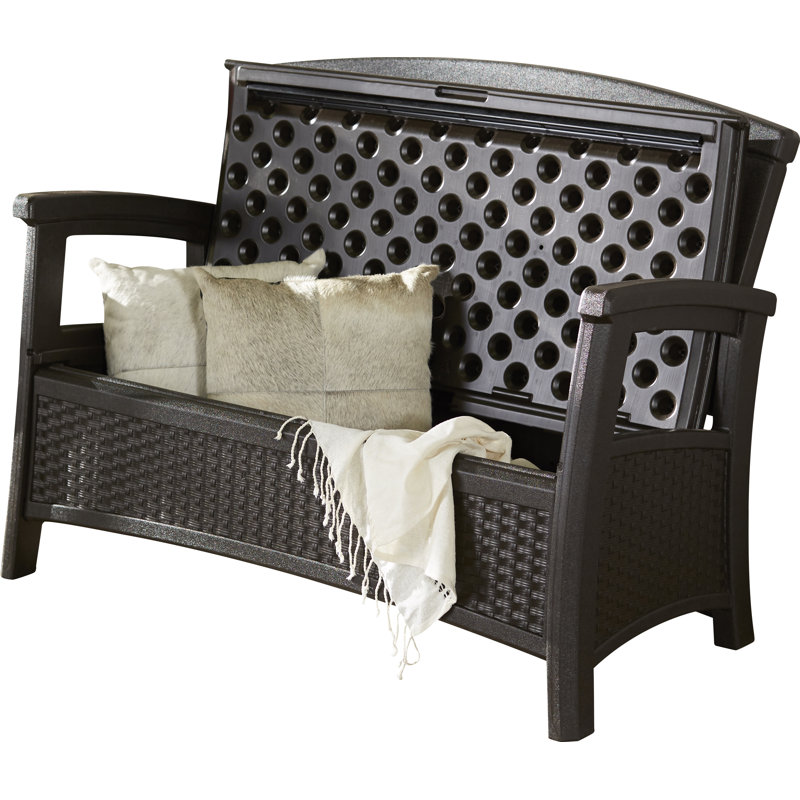 Elements 47'' Resin Outdoor Loveseat, Java