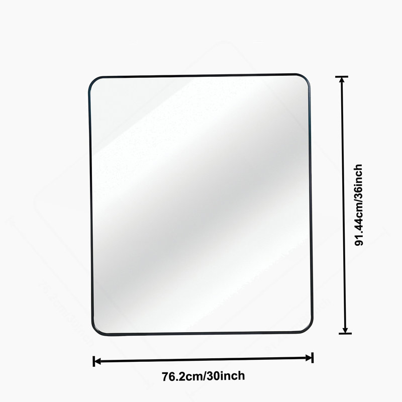 30 "X36" Rectangular Bathroom Wall Mirror, Silver