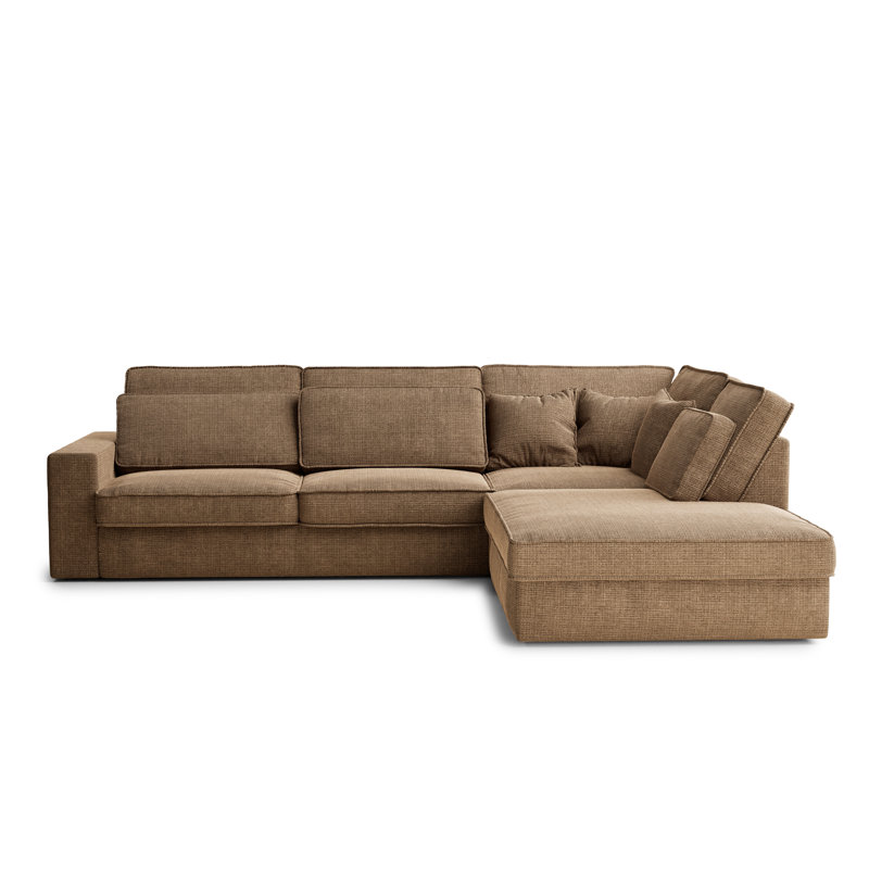 5 Seater Corner Sofa , Right Hand Facing, Brown