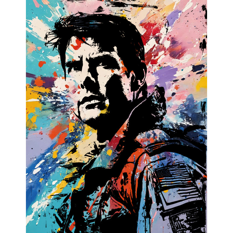 Sérigraphie Maverick, estampe numérique sur toile tendue avec châssis, H 24 po x l 20 po