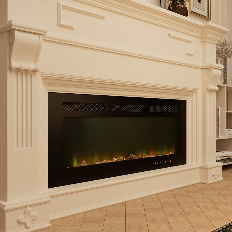 Rayva Classic Built-in or Wall-Mounted Direct Vent Electric Fireplace Insert, 17" H x 42" W x  4.1"D
