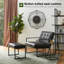 Buren Vegan Leather Armchair and Stool Set-90988297