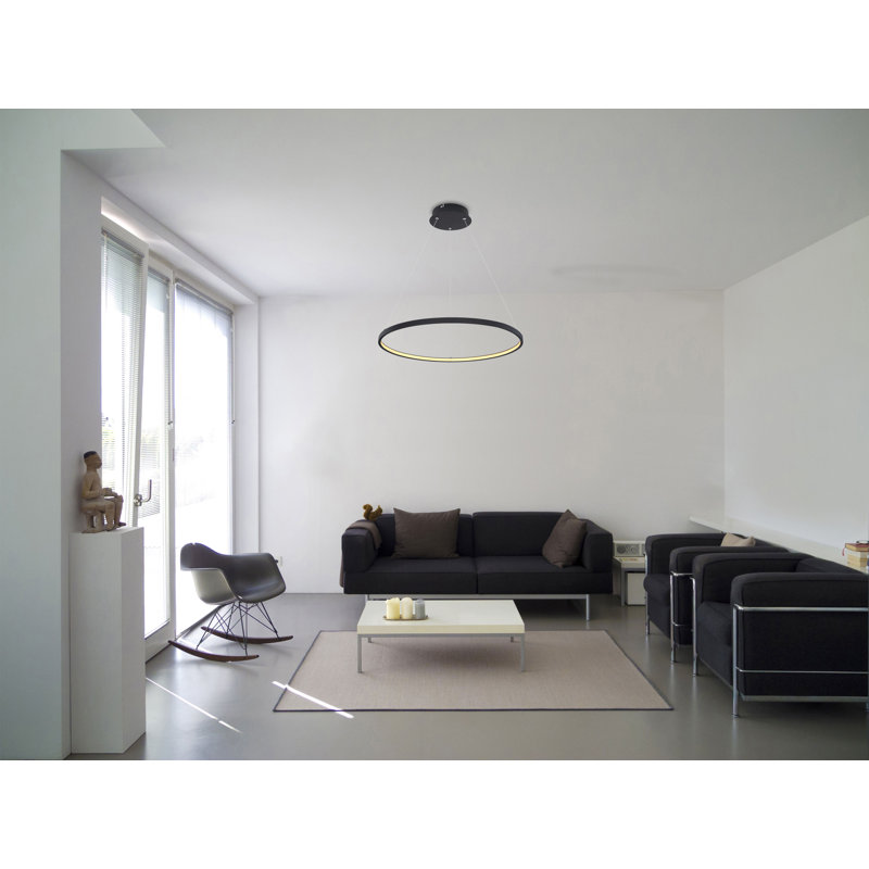 Bansilal 1 - Light LED Crystal Pendant, Matt Black
