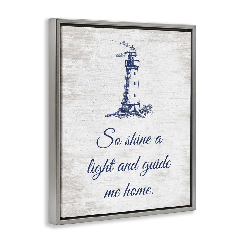 Art mural encadré «Guide Me Home» par lettré et doublé, Cadre flottant gris lustré, H 31 po x l 25 po