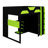 Functional Loft Bed With Study Desk, Multi-Tier Storage, USB Connectivity And Customizable RGB Lights-996581529