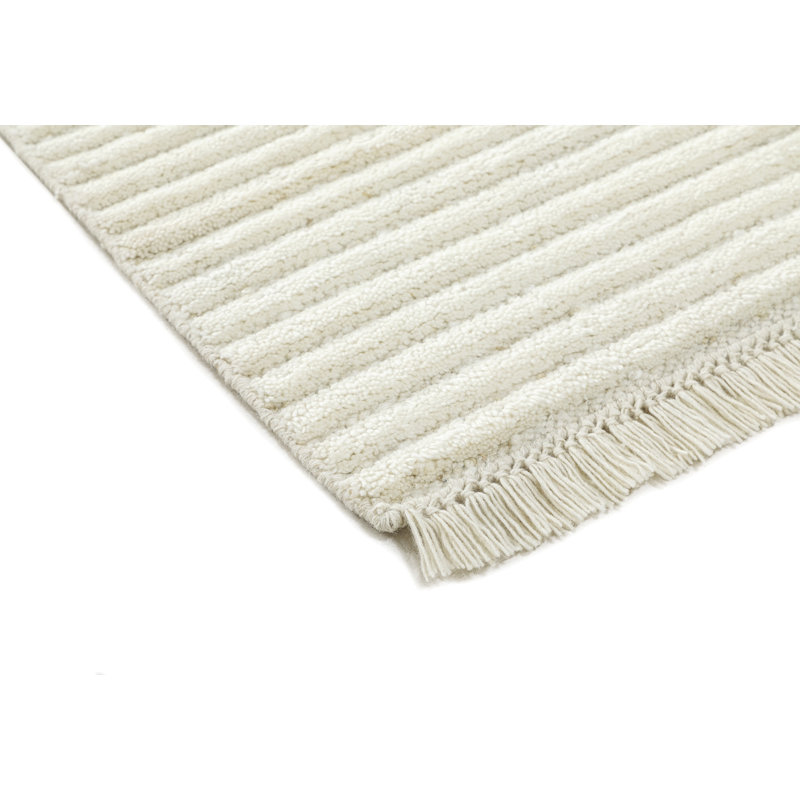 Rectangle Geometric Flatweave Wool/Cotton Area Rug in Ivory/Gray, Rectangle 2' x 3'