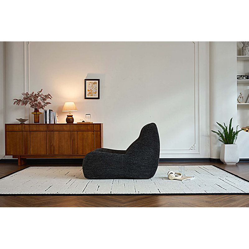 Fauteuil d'appoint surdimensionné avec repose-pieds, Gris