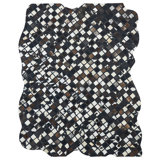 Breyen Cowhide Patchwork Area Rug in Black/White/Brown