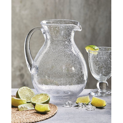 Pichet en verre transparent avec poignée, 64 oz