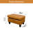 Ginger Yellow Semi Pu Imitation Leather Storage Footstool, Wear-resistant And Easy To Clean, Solid Wood Frame, High Elasticity Sponge