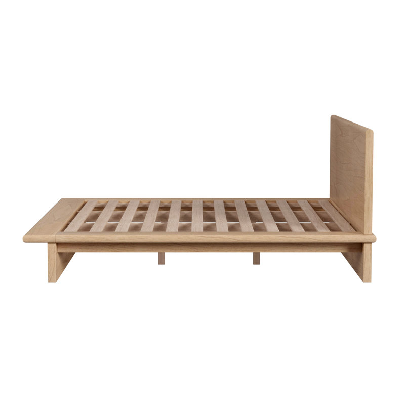Soleil Wood Low Profile Platform Bed, King, Light Brown