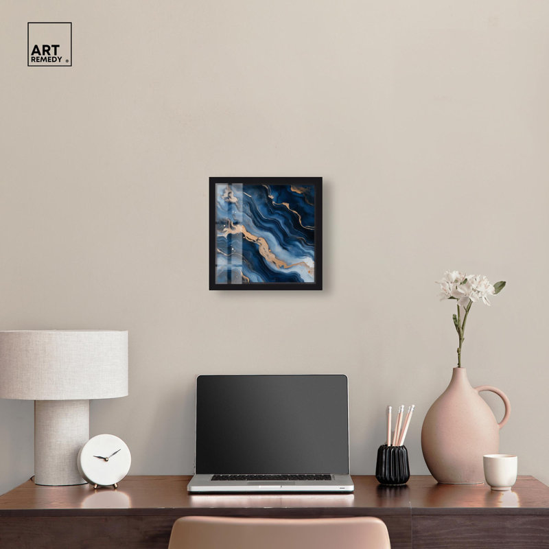 «Deep Sea Geode II Shadowbox Print», art mural par Art Remedy, H 13 po x l 13 po, Noir