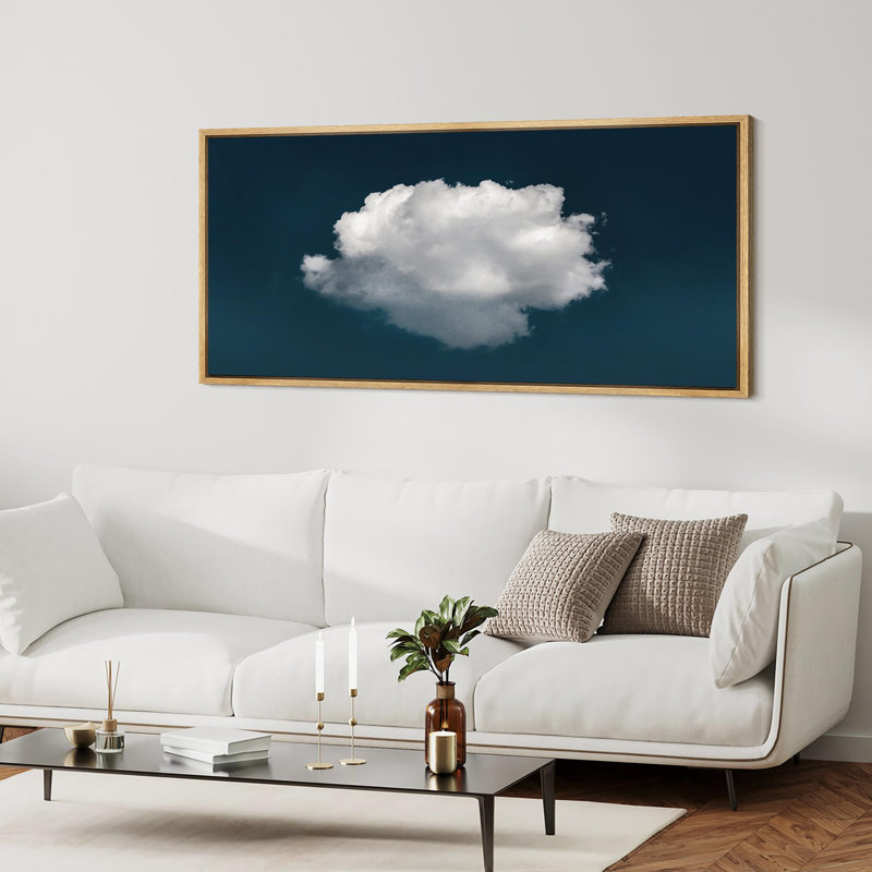 «Clouds Minimalist Single Cloud», reproduction sur toile, H 30 po x l 60 po, Naturel