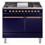 Cuisinière à double combustible de 40 po avec 6 brûleurs scellés et plaque chauffante ILVE Nostalgie II Series (porte pleine)-708322072-708322104