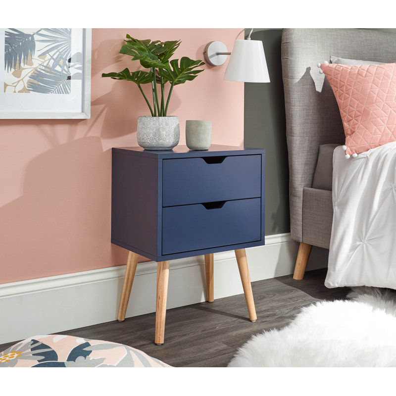 Lalani 40cm W Solid + Manufactured Wood Bedside Table, Nightshadow