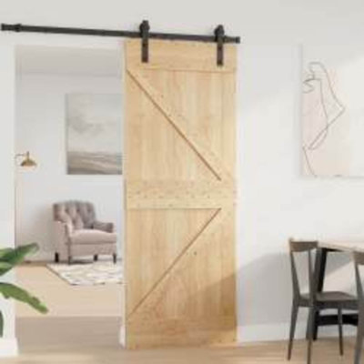 vidaXL Door NARVIK Natural 31.50 x 82.68 in Solid Pine Wood