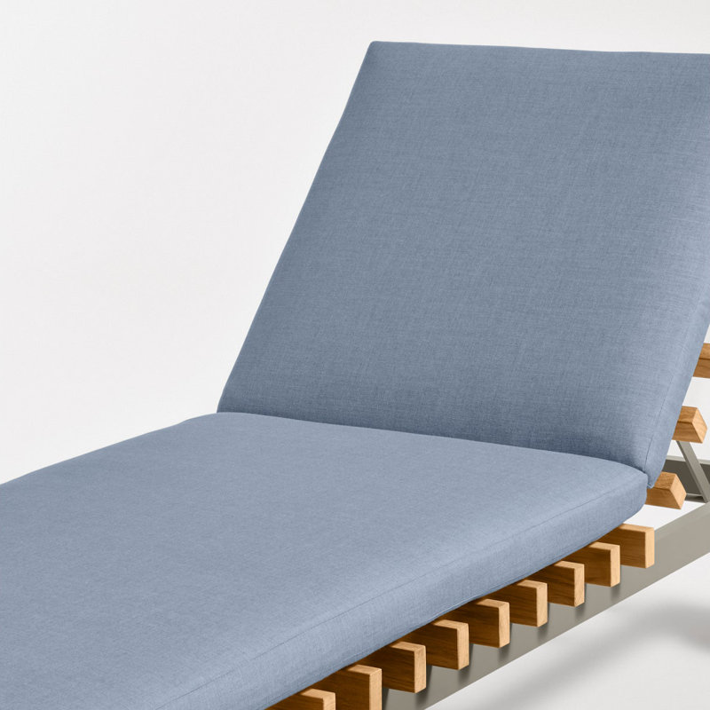 Perch Outdoor Teak Chaise Lounge, Toohey Charcoal, Charcoal